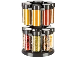 16 Frascos p/ especias en Soporte rotativo gris TESCOMA Season