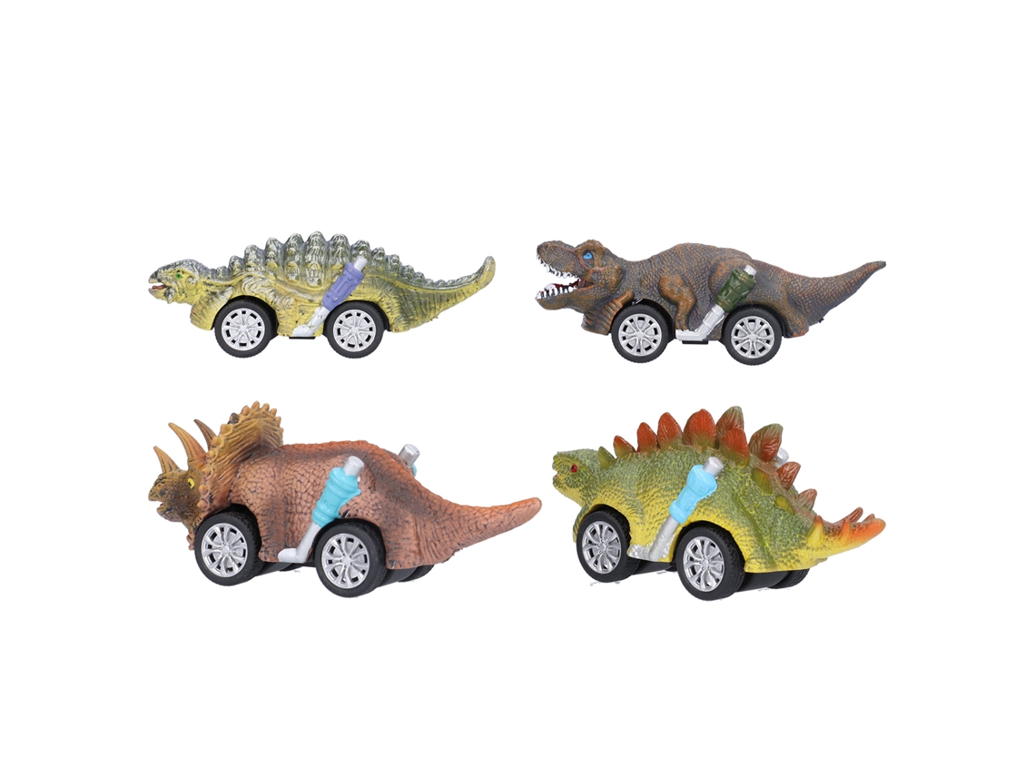 4pcs Brinquedo De Carro Modelo Dinossauro Mini Alta Simulação Para Crianças Acima De 3 Anos