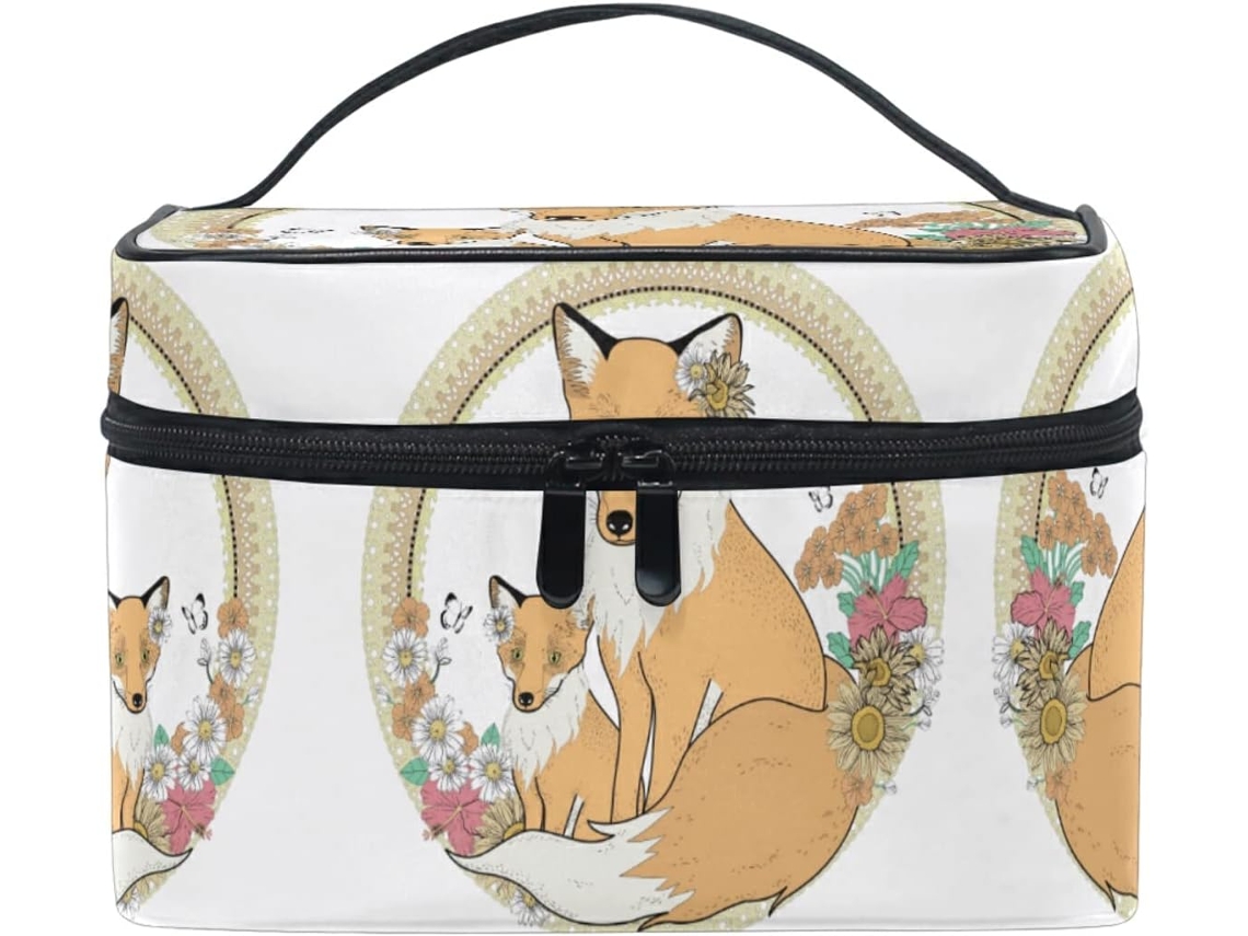 Bolsa Cuero Con Cremallera Portátil Organizador Para Mujer