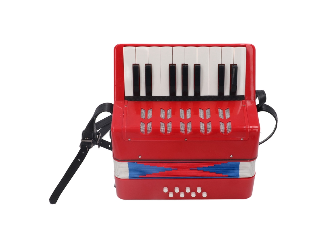 Rebe-acordeón Piano Nivel Principiante 17 Teclas 8 Baixos Abs Con Correa Retráctil Portátil Regalo Rojo