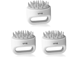 3 Escovas De Silicone Para Massagem De Couro Cabeludo Corpo Escova De Banho Shampoo Pente Spa Cinza