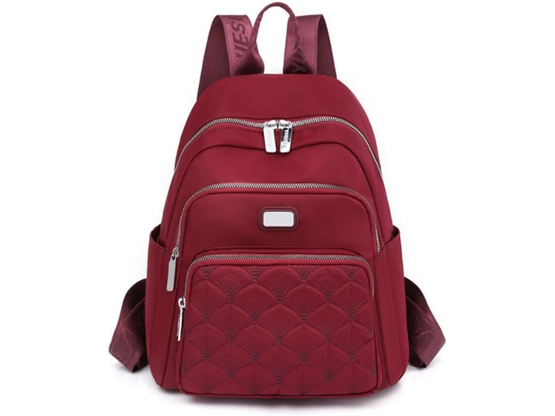 2026-bolsa De Hombro De Nailon Mochila Pequeña Casual Para Mujer Antirrobo Multifunción (vino)