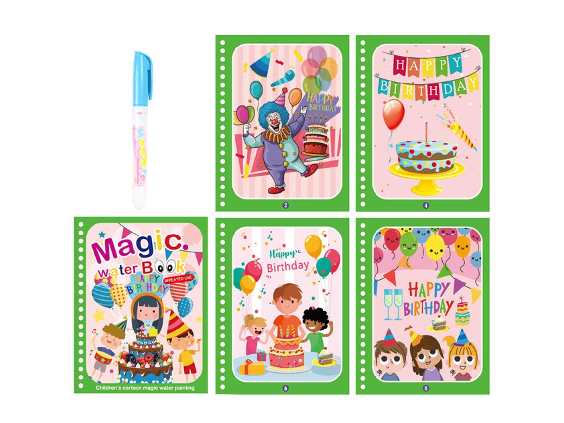 (cumpleaños) Juguete Educativo Para Niños, Libro Mágico De Pintura Al Agua Con Bolígrafo, Juguete Para Bebé