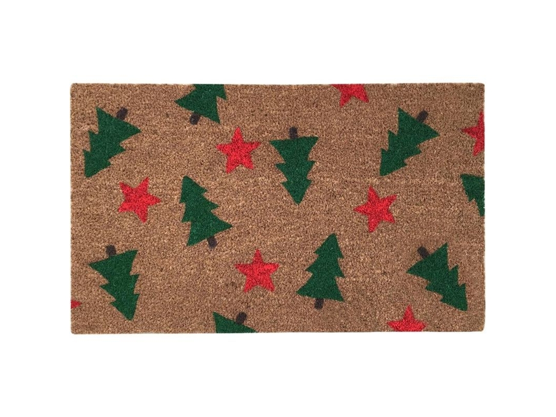 Capacho de Natal Patchwork Decorativo Anti derrapante para Interior/exterior Porta de Entrada 40x60cm