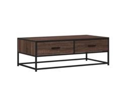 Mesa de centro MAISON EXCLUSIVE en madera y derivados metálicos, color roble marrón (100 x 50 x 35 cm)