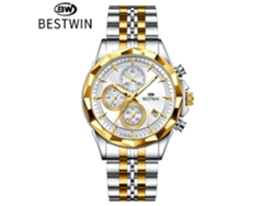 Reloj De Pulsera Personalizado De Seis Agujas Para Hombre (caja Bicolor, Color Blanco)