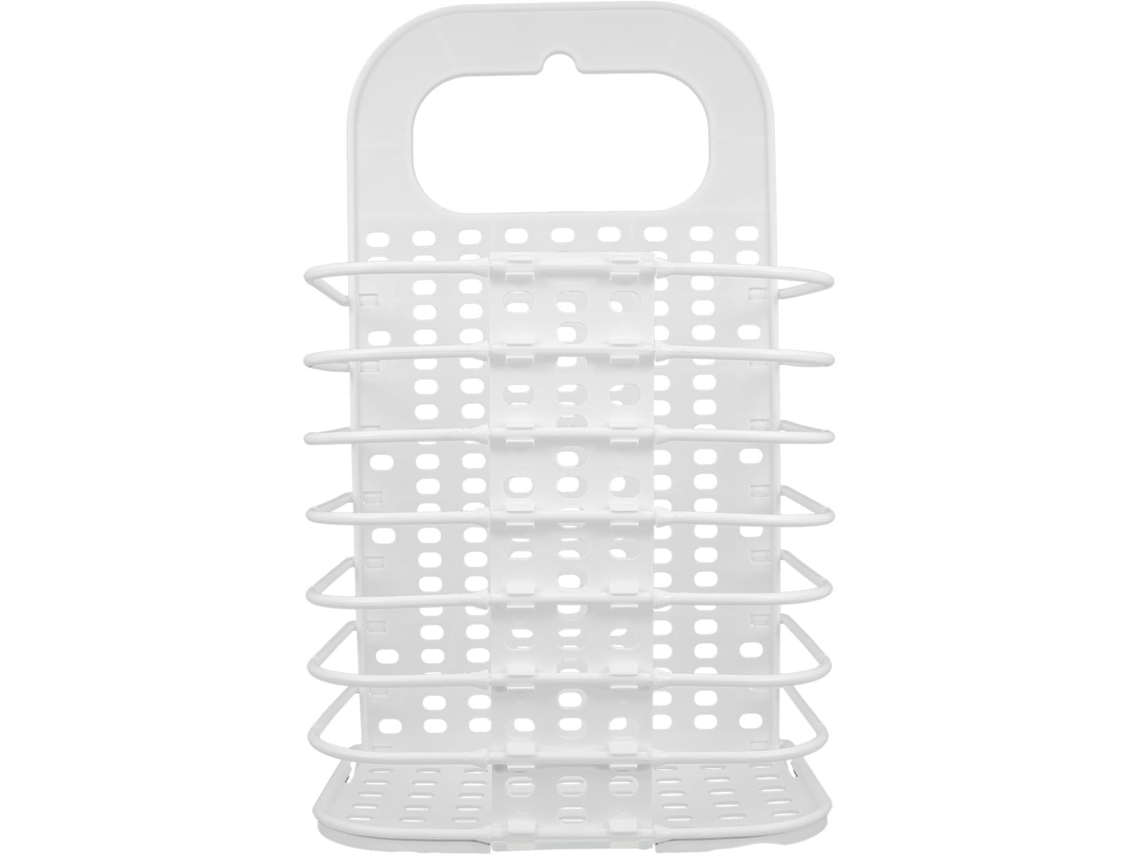 Cesto De Ropa Pequeño Plegable Para Colgar En La Pared, Color Blanco, Tamaño Compacto Para Almacenamiento.