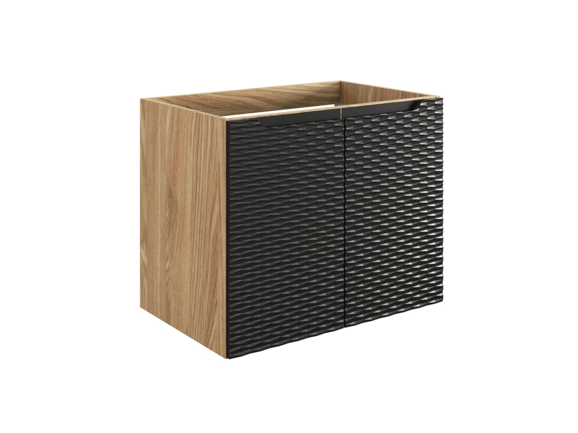 Armario Bajo Lavabos FURNLUX Ocean (Negro, Madera Contrachapada - 70X46X57 Cm)