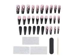 Kkml-Fake Nails Press On Forma Larga Bailarina Full Cover Para Mujer Niña Chica A