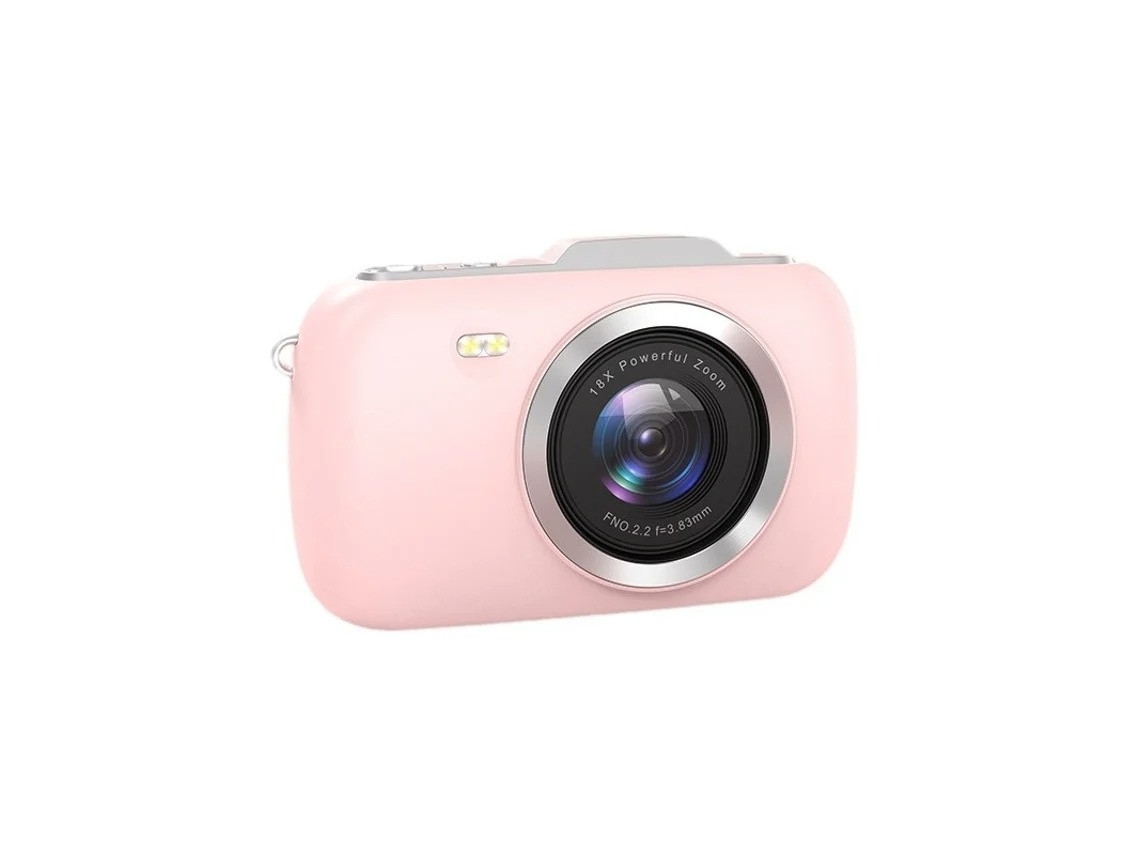 Cámara digital 4K de 64 MP, cámara de vlogs para niños y principiantes | Cámara compacta Bestvite con zoom de 18x (rosa)