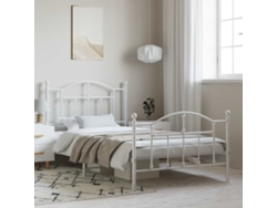 Estructura Cama Sin Colchón Con Estribo Metal Blanco 100x190 Cm