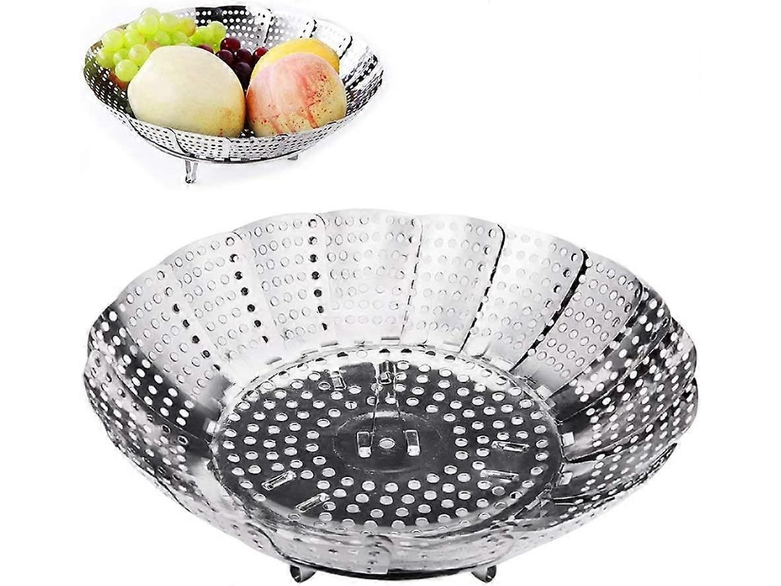 Cesta Vaporera Plegable De Acero Inoxidable Con 4 Patas, Diámetro 14-23 Cm, Para Cocinar Verduras, Frutas Y Alimentos
