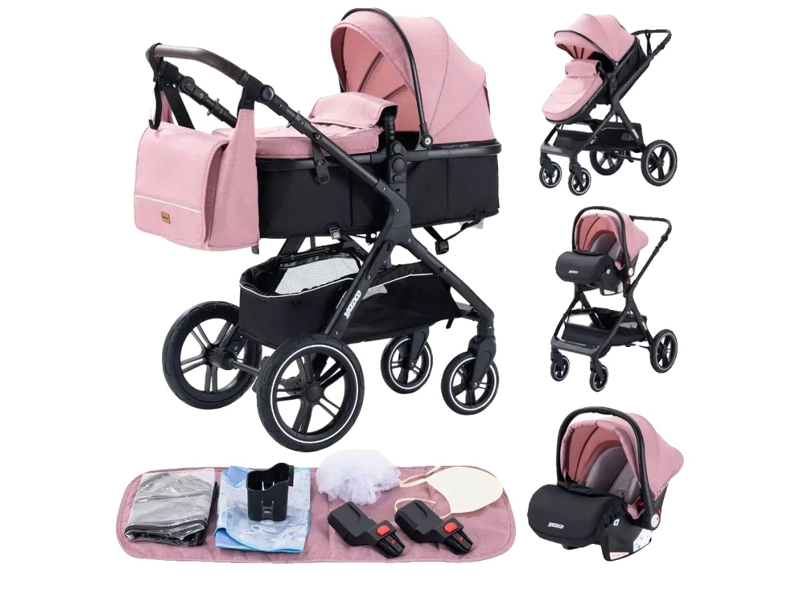 Cochecito de bebé, diseño ligero, plegado compacto, X1 rosa