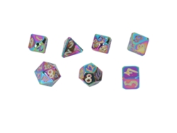 7 Dados Poliédricos De Metal Con Números Transparentes, Portátiles, Para Juegos De Rol Y De Mesa.
