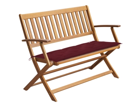 Banco de jardín VIDAXL Rojo Madera de acacia (120x60x89 cm)