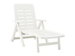 Tumbona plegable Mueble para patio Asiento de jardín de plástico blanco