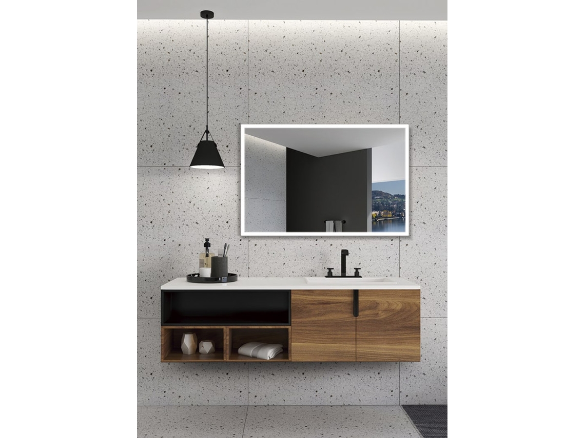 Espejo Triled Blanco Frío/Natural/Cálido, Antivaho marco negro 140X80cm MICE COLLECTION