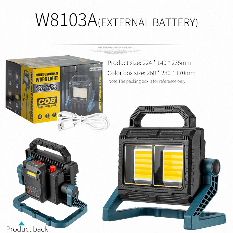 Linterna LED de alta potencia (batería externa) - Resistente al agua - Luz para pesca - Recargable por USB - Potente reflector - Luz para acampar