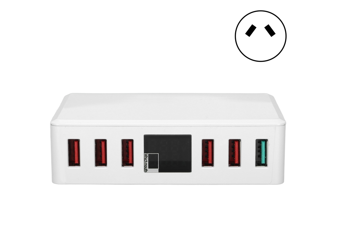 Carregador Usb Com 6 Portas Qc 3.0 Estação De Carregamento Rápido Com Display Digital Inteligente 100‑240v