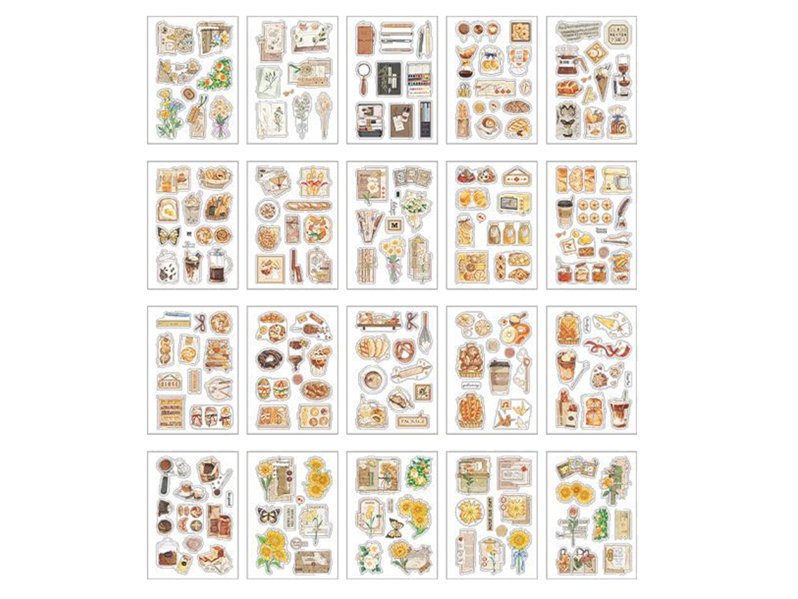 20 hojas de pegatinas decorativas impermeables para agendas, calendarios y álbumes de recortes (estilo 2)