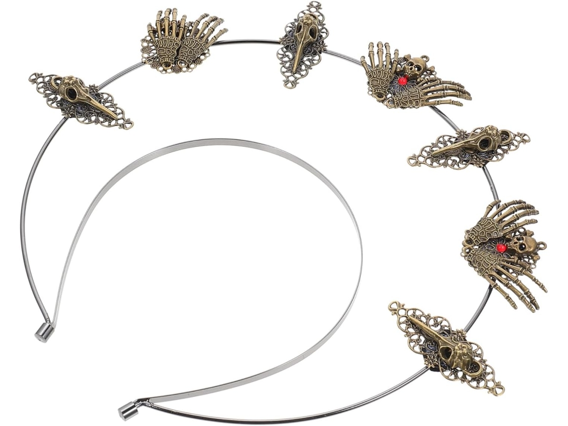 Diadema Gótica Para Cosplay Con Calaveras Y Pájaros - Accesorio Para Fiestas De Halloween Y Eventos.