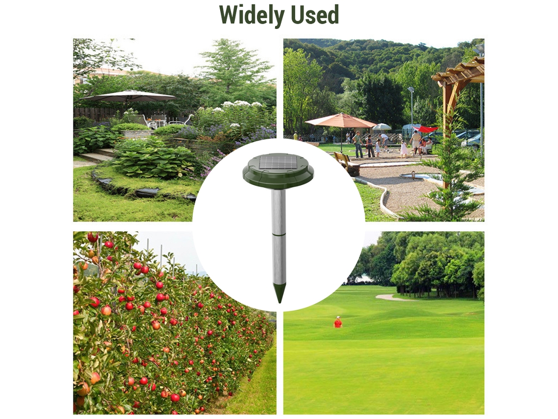 2026-repelente De Topos Y Serpientes Ultrasonico Solar 360° Impermeable Para Jardin Y Patio