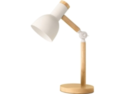 Lámpara Mesa Madera Blanca Ajustable E27 12w Luz Cálida, Para Niños Dormitorio/salón