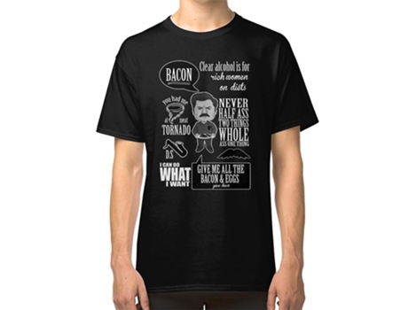 Camiseta ROCKINSTONE Ron Swanson Montage Algodón para Hombre (3XL)