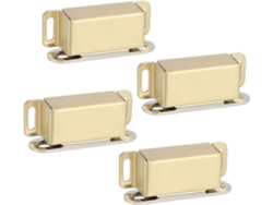 Pestillo Magnético Para Puertas De Armarios Y Cajones, Acero Inoxidable Con Terminado Dorado, 4 Piezas, Ecat001g-4p-fr