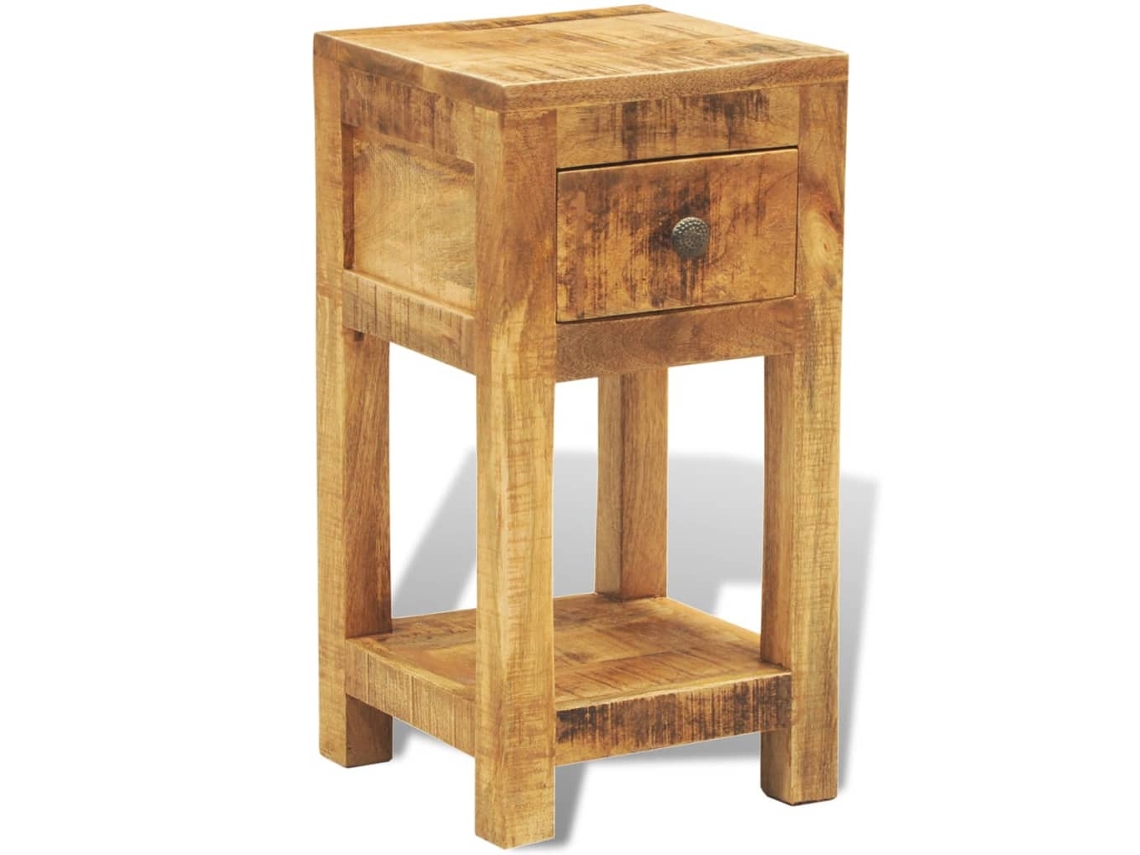 Maison Exclusive - Mesita De Noche Con 1 Cajón De Macera Maciza De Mango