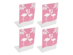 4pcs Soportes De Libros De Metal Resistentes Antiestáticos Con Suela Antideslizante Para Libros Cd Revistas Flamenco