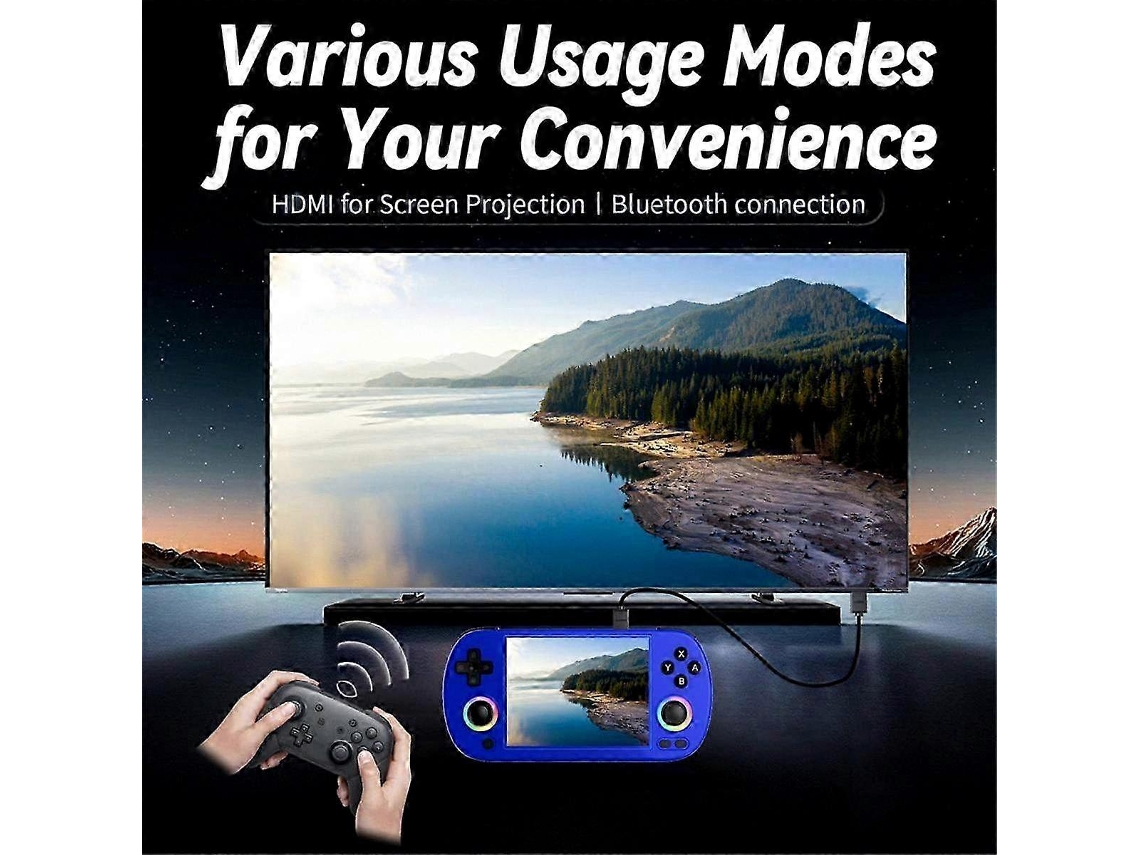 Consola De Juegos Retro De 64 Gb Con Más De 5000 Juegos, Pantalla De 4 Pulgadas, Wifi 2.4g/5g, Bluetooth, Salida De Tv Hd Y Mando De Juegos Portátil.