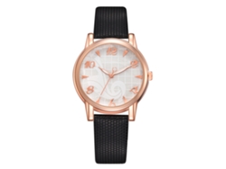 Reloj De Pulsera De Moda Para Mujer Con Correa De Piel Sintética Y Esfera Redonda Grande Con Pantalla De Cuarzo Numérica.