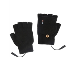Grises Nº1 Par Guantes Eléctricos Calefactables Usb Temperatura Ajustable Medio Dedo Térmicos Invierno Ciclismo Esquí