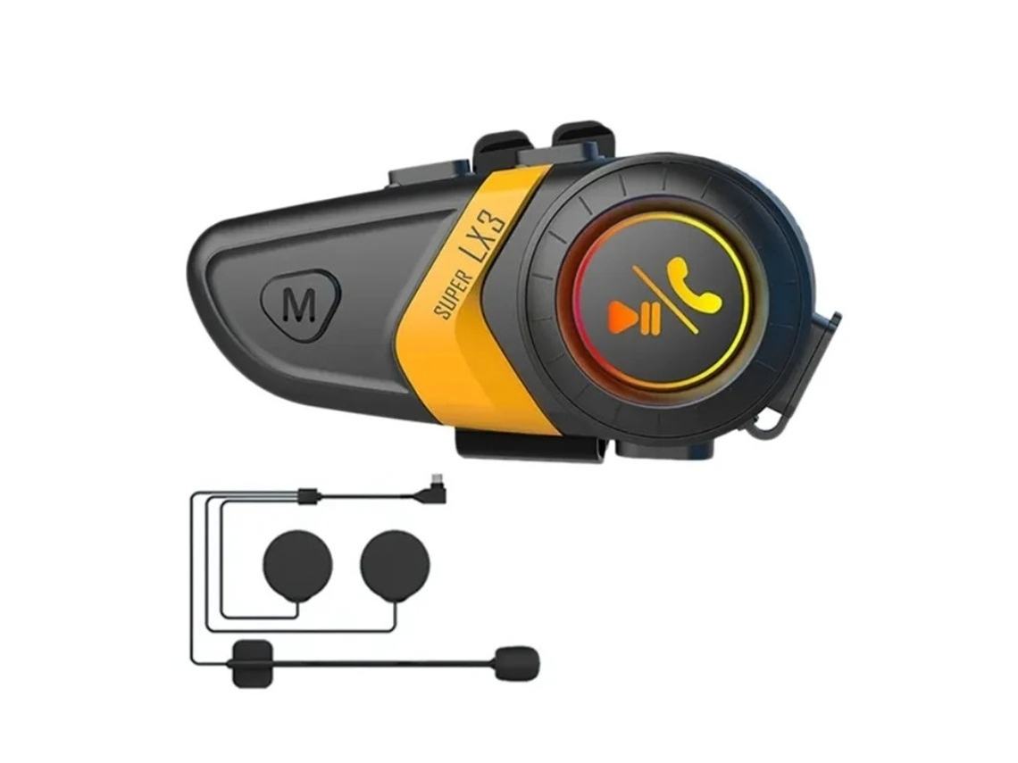 Intercomunicador para casco de motocicleta Yizhood Lx3 amarillo
