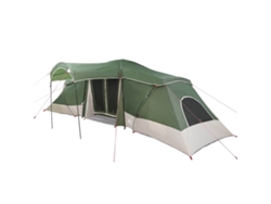 Tienda de campaña familiar con techo verde y gris, 721 x 335 x 212 cm.