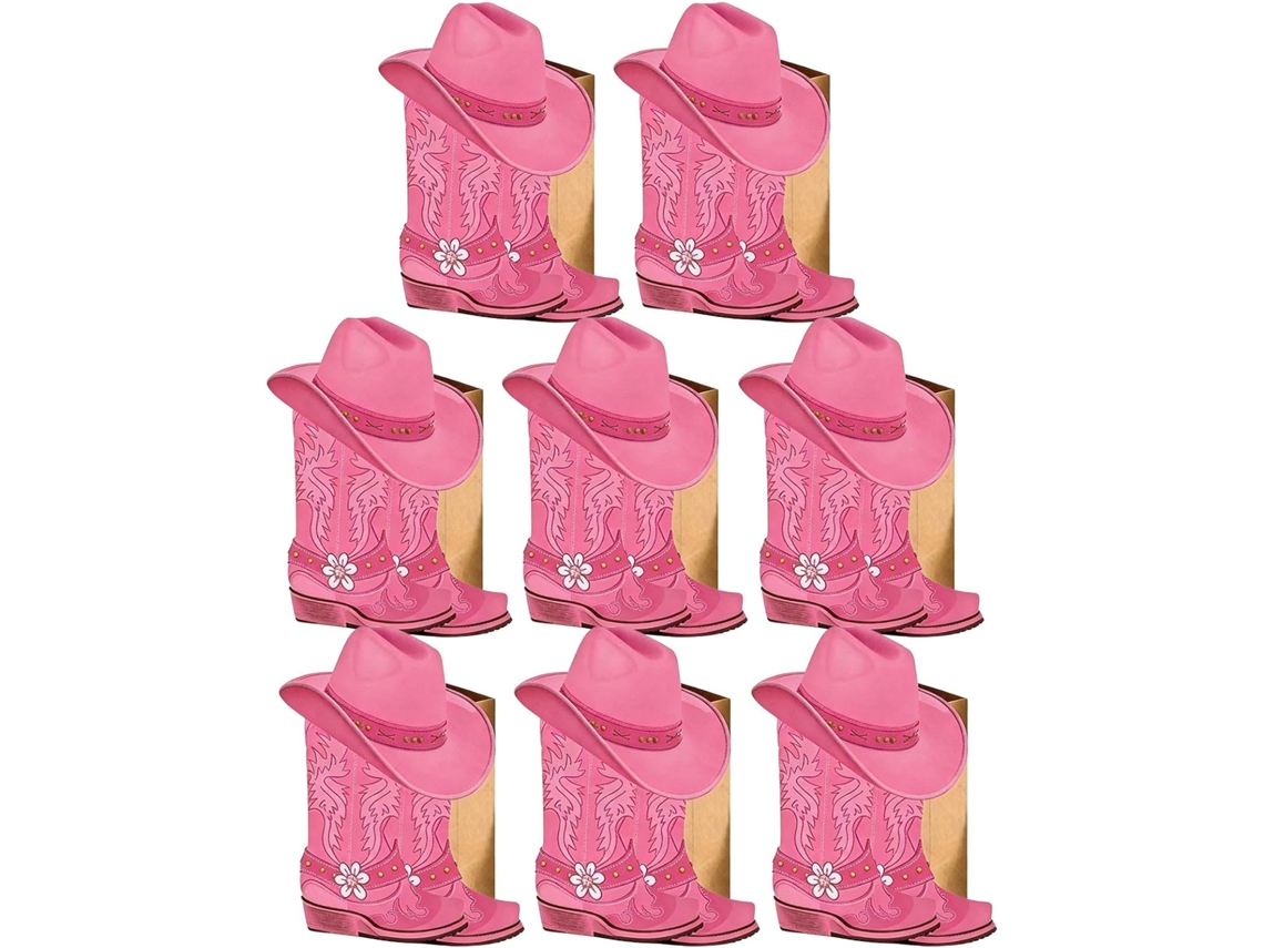 Juego 8 Jardineras Diseño Vaquero Oeste Decoración Rústica Fiestas Cumpleaños Hogar Patio Jardín Estilo