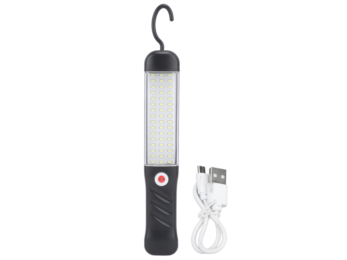 Linterna de trabajo magnética 2026 con 3 modos, 6000k, recargable vía USB, antideslizante, plegable y con gancho para acampar.