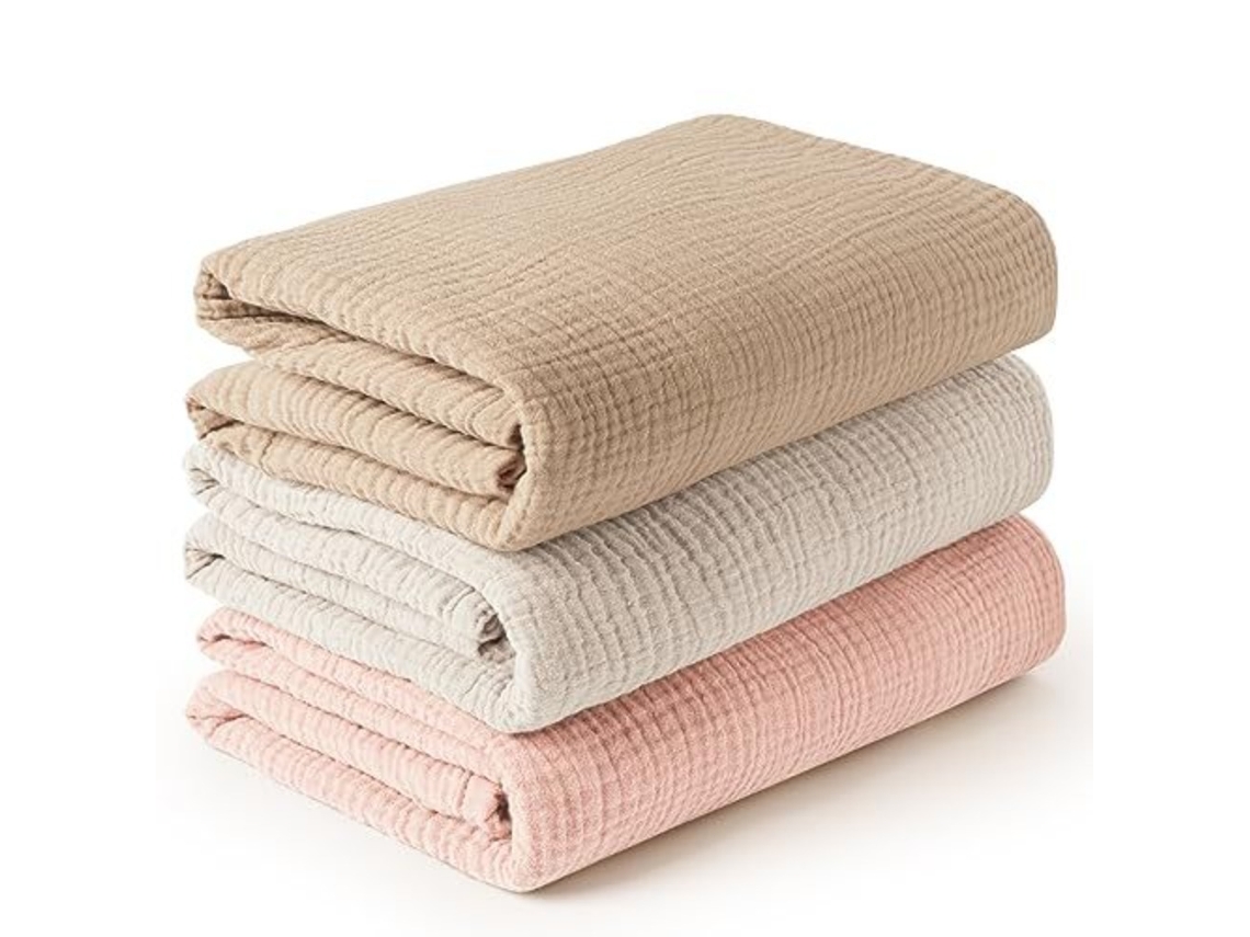Juego De 3 Mantas De Muselina Para Recién Nacidos De 100 X 100 Cm, Suaves Y Transpirables, Digitallab