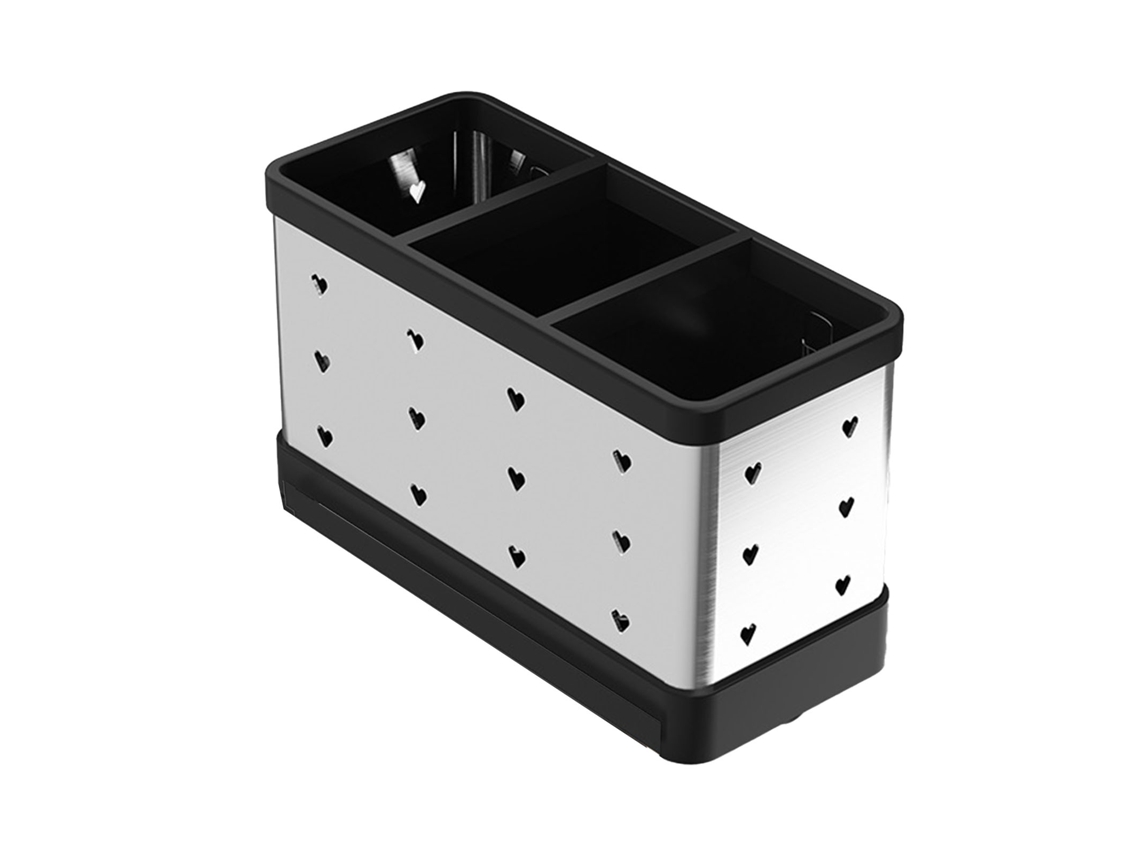 Soporte De Acero Inoxidable Para Palillos De Cocina, De Montaje En Pared, Con Drenaje Y Organizador De Utensilios De Cocina Con Múltiples Orificios.