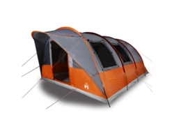 vidaXL Tienda de campaña con túnel 5 personas impermeable gris naranja