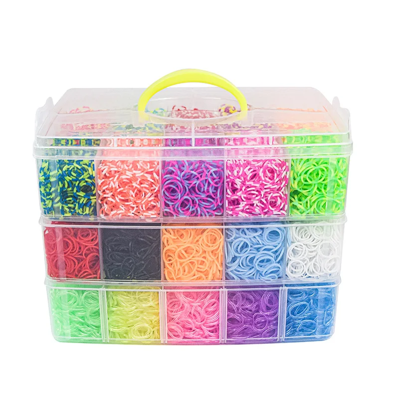 15000 Pcs Arco íris Glow Rubber Band Set para Crianças Puzzle Diy Handmade Tecido Elástico Glow Pulseira Weaver MDUG