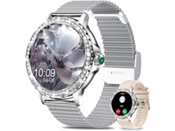 Relojes inteligentes para mujer, reloj de actividad física HD de 1,3 pulgadas con monitor de presión arterial y frecuencia cardíaca, Bluetooth Yizhood