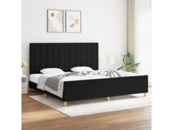 Cama Sin Colchón Tela Negro 200x200 Cm