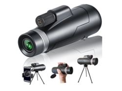 Telescopio monocular de alta definición 12x50 con soporte para smartphone y trípode, lente FMC y prisma Bak4 Yizhood (negro)