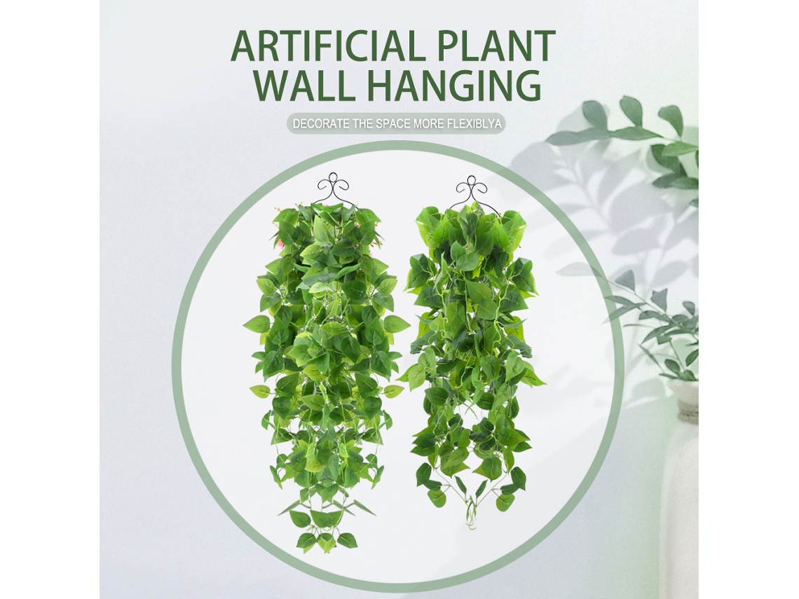 plantas colgantes artificiales de 1 m con hojas de parra falsas para bodas, paredes, hogar, sala de estar, patio, interior y exterior.