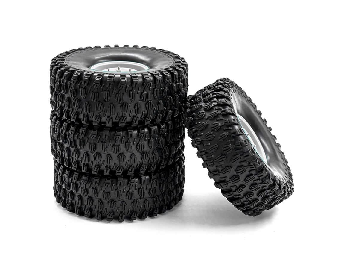 Neumáticos De Goma Para Coches Rc Crawler Con Llantas Compatibles Con Traxxas Trx-4 Axial Scx10 90046 90047 Cc10 A Escala 1/10