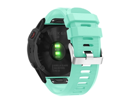 Correa de Silicona grano cruzado para Garmin Fenix 7X/6X Sapphire GPS/6X Pro/6X GPS/5X GPS/5X Plus - cian