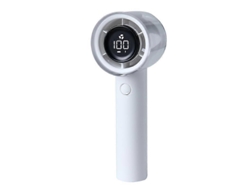 Mini ventilador de escritorio con pantalla digital, USB, blanco, 62x52x155mm BRILVIBERA