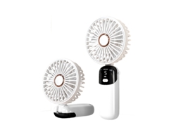 Ventilador Portátil Plegable De Mano Con 2 Cabezales Y Cable Rosa*